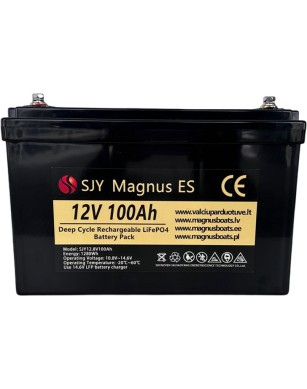 LiFePO4 SJY (12.8V, 100Ah) + lādētājs 10A