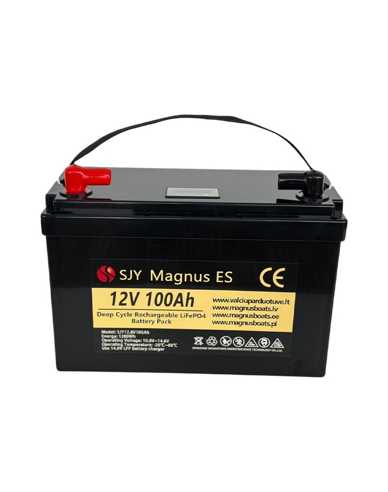 LiFePO4 SJY (12.8V, 100Ah) + lādētājs 10A