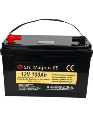 LiFePO4 SJY (12.8V, 100Ah) + lādētājs 10A