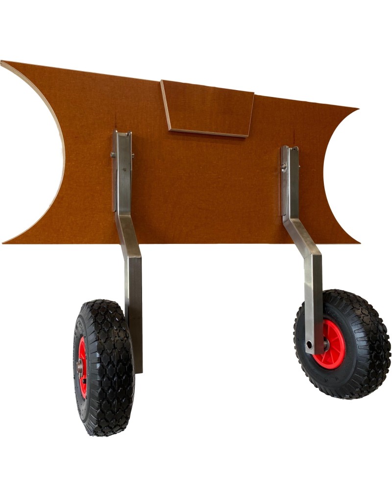 Stainless steel transportation wheels for inflatable bottom