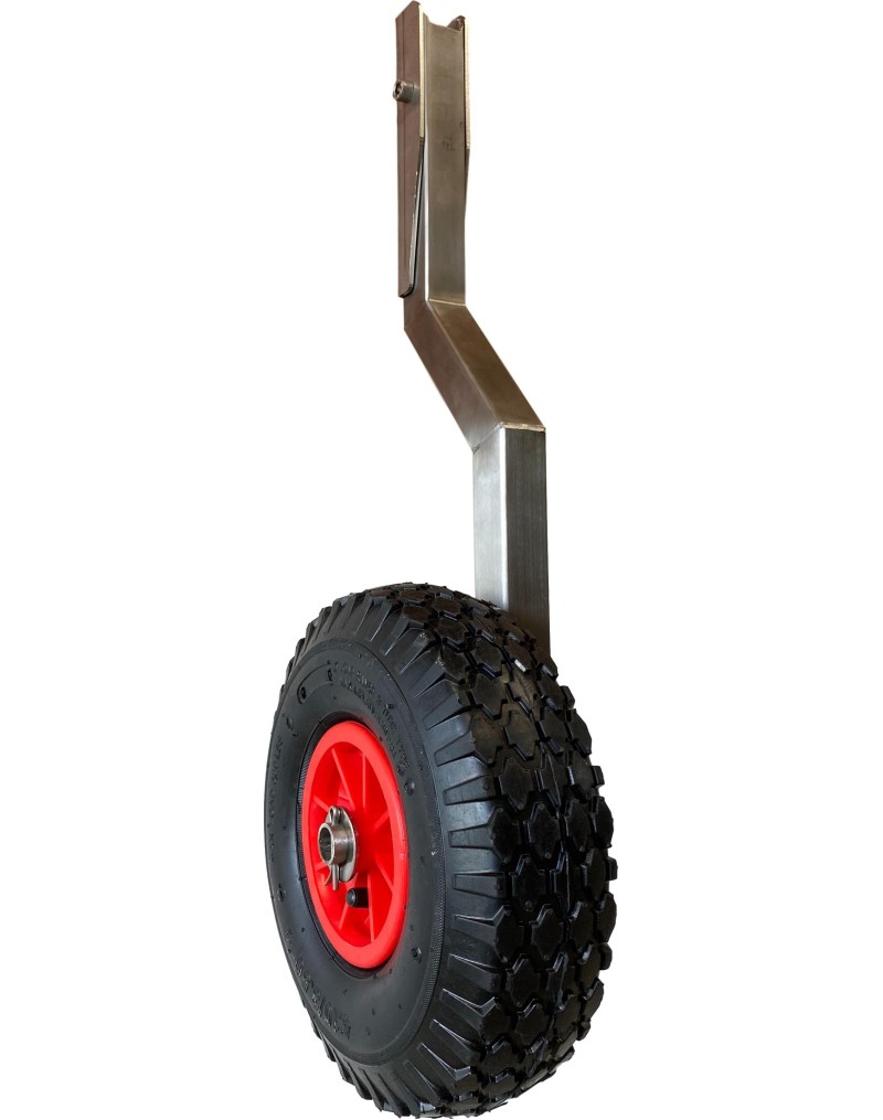 Stainless steel transportation wheels for inflatable bottom