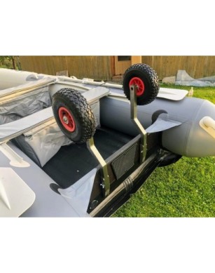 Stainless steel transportation wheels for inflatable bottom